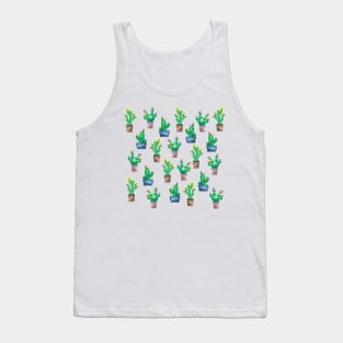 Watercolor Cactus Pattern Tank Top